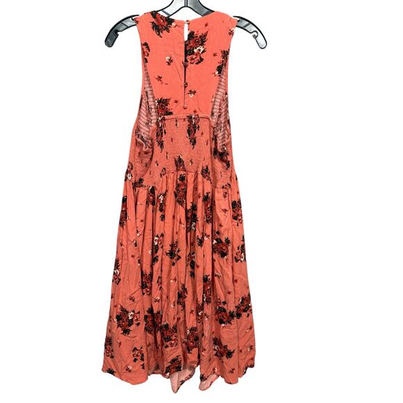 Torrid Coral Red Floral Smocked Midi Dress Size 2 (18/20) - Picture 5 of 6